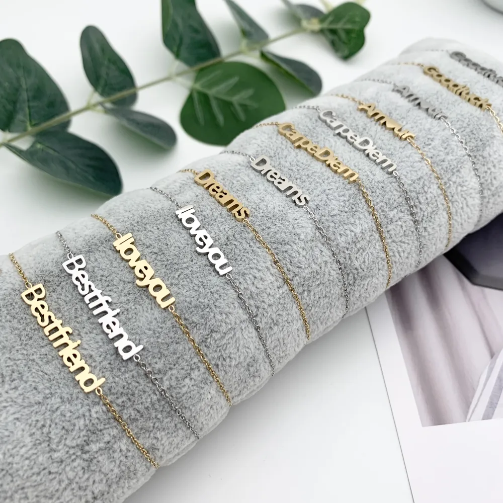 12Pz Bracciali in Acciaio con Chiusura a Moschettone + Cuscino - BPA413-465