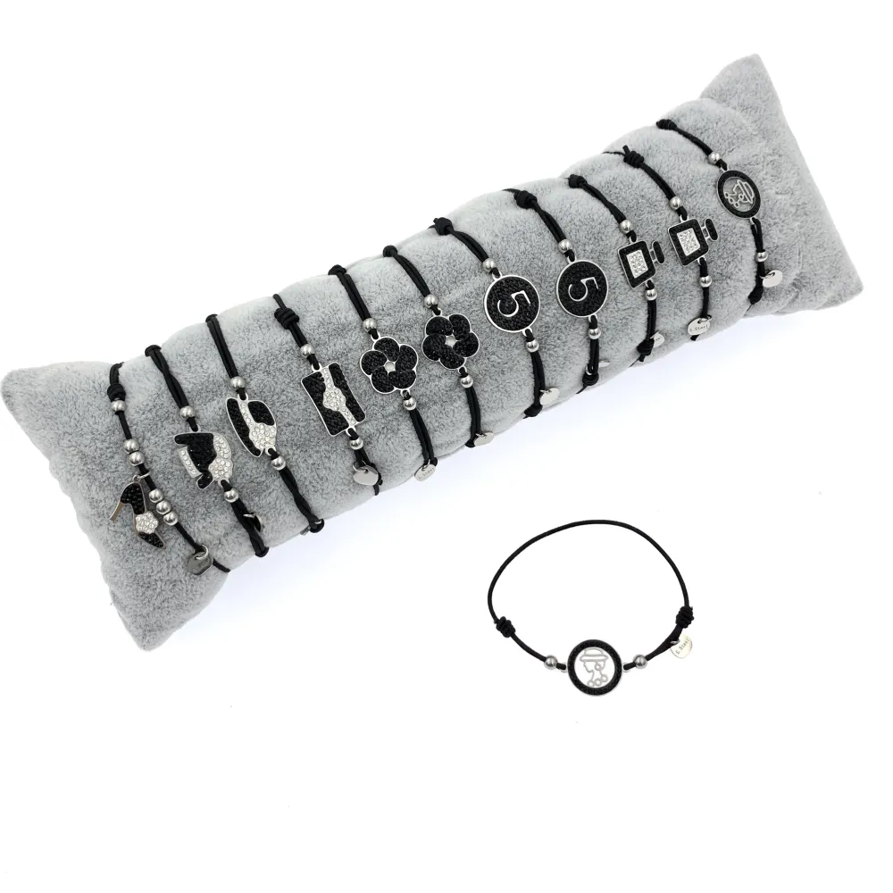 12Pz Bracciali Elastici in Acciaio+Cuscino in Omaggio - BPA7648-Life Styel con Strass-12 Pz Bracciali Elastici