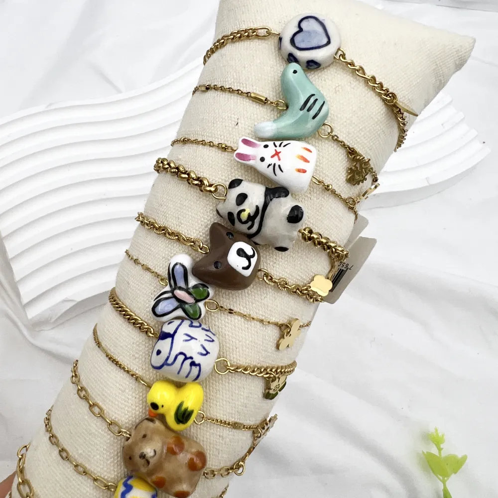 Ciondoli Mix Ceramica -24pz Bracciali in Acciaio - BPA-765-62