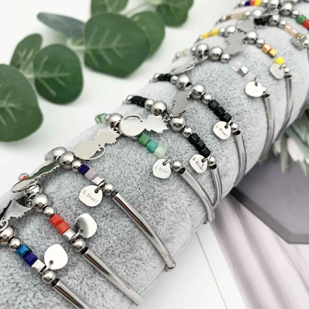 12Pz Bracciali Elastici in Acciaio+Cuscino in Omaggio - BPA7672-Gatto-12 Pz Bracciali in Acciaio