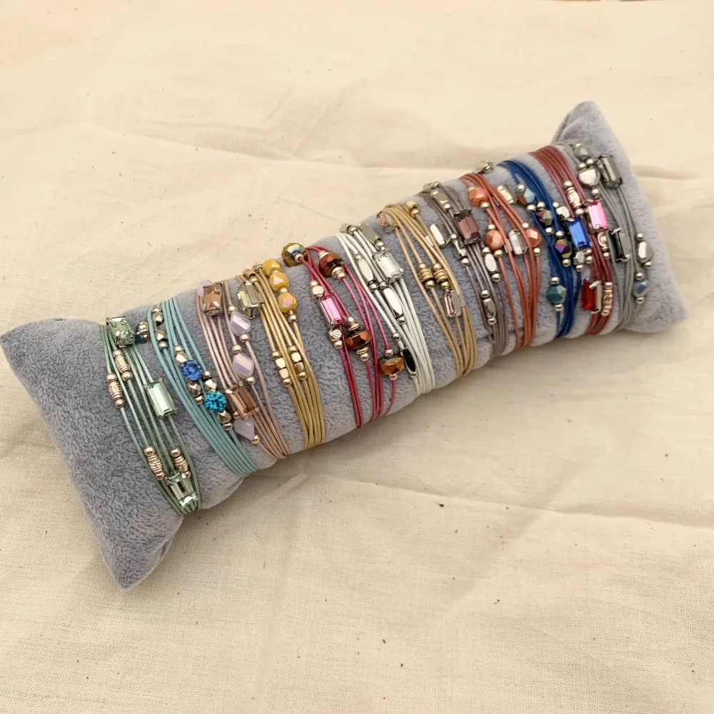 BPM176-233-Multifili con Charmes- 12 Pz Bracciali - BPM176-233-Multifili con Charmes- 12 Pz Bracciali