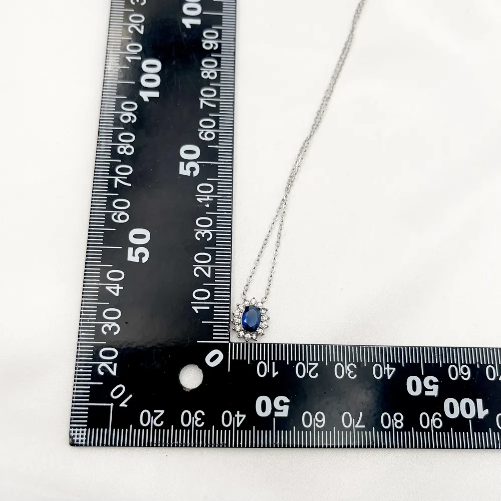 Pietra Ovale-Collana Corta in Acciaio - CAC-103-AA1276N