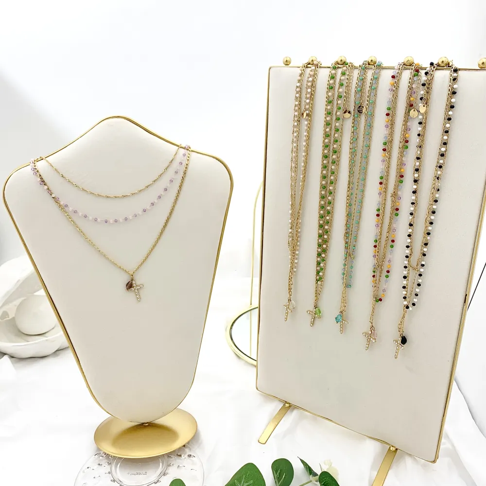 Multifilo con Croce-Collana Corta in Acciaio - CAC-103-AA1725N