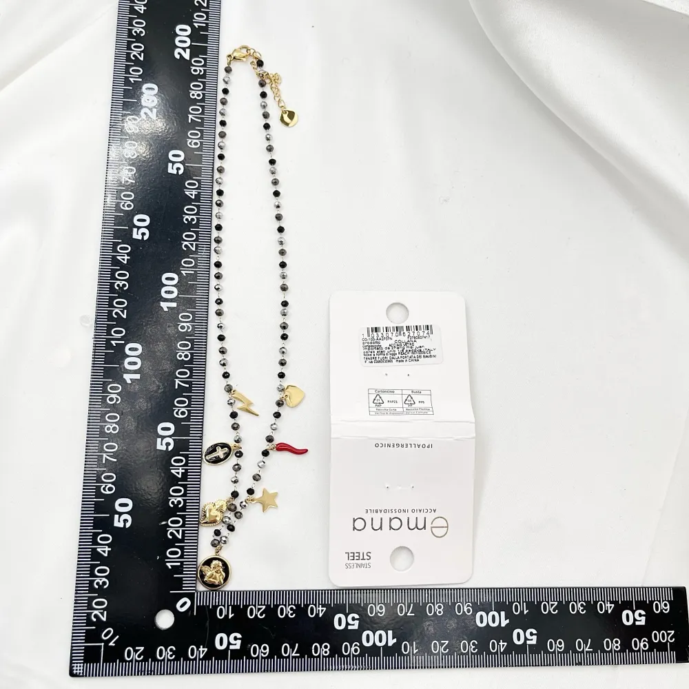 Angelo Smaltato con Stella Fulmine-Collana Corta in Acciaio - CAC-103-AA2707N