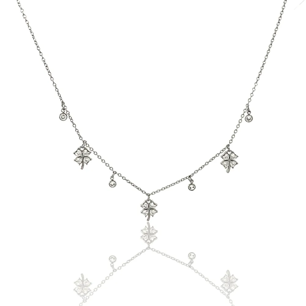 Quadrifoglio-Collana Corta in Acciaio - CAC-103-AA2768N