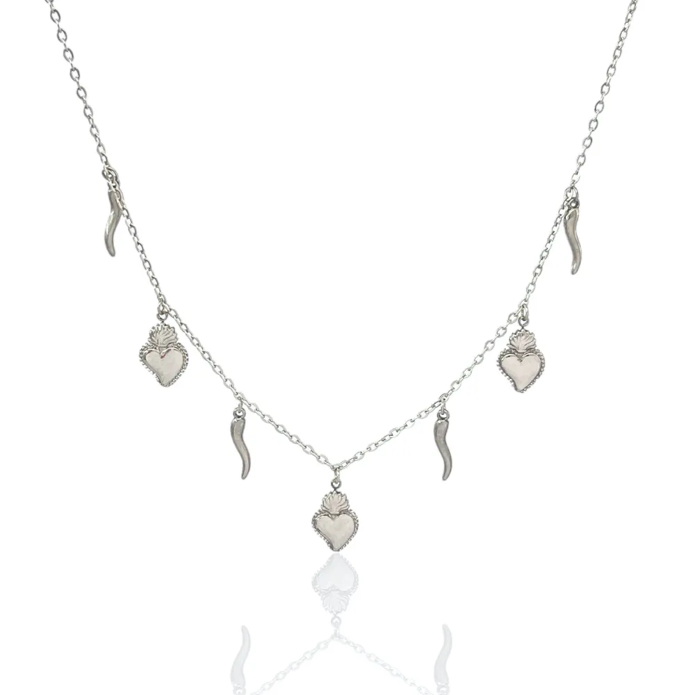 Sacro Cuore-Collana Corta in Acciaio - CAC-103-AA277N