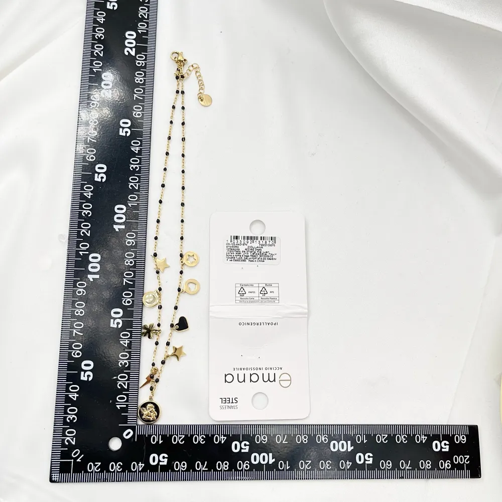 Angelo Smaltato con Stella Fulmine-Collana Corta in Acciaio - CAC-103-AA3187N