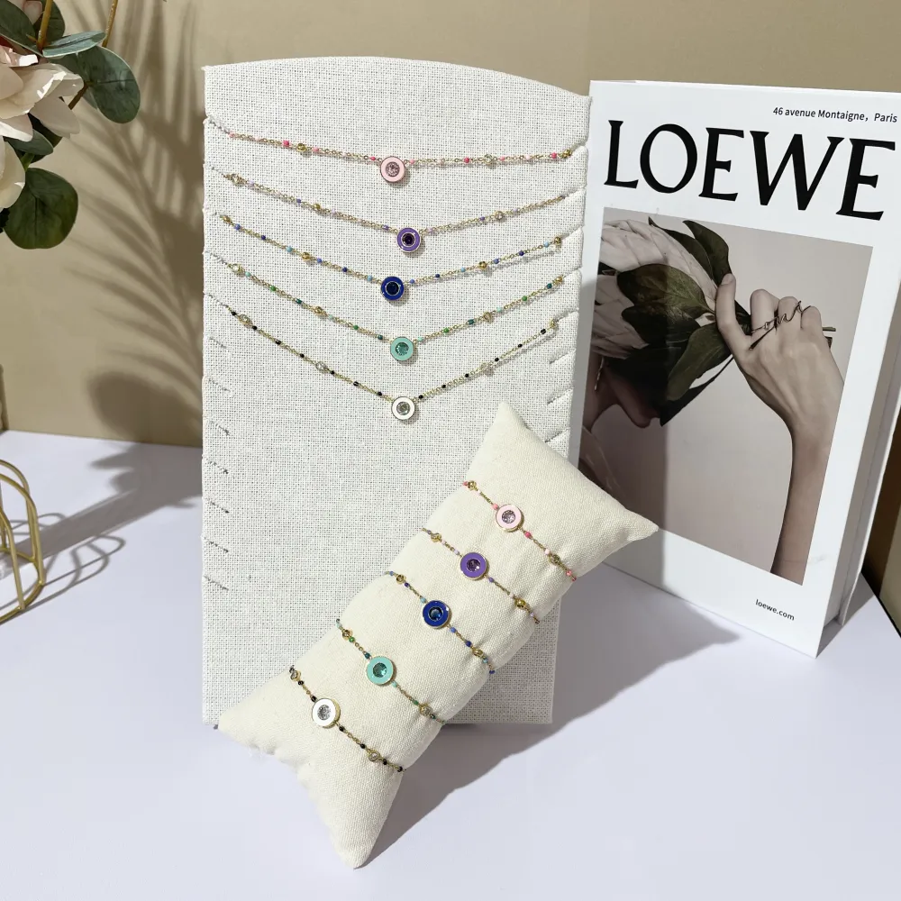 Punto Luce Colorato con Smalto-Collana Corta in Acciaio - CAC-103-AA3422N