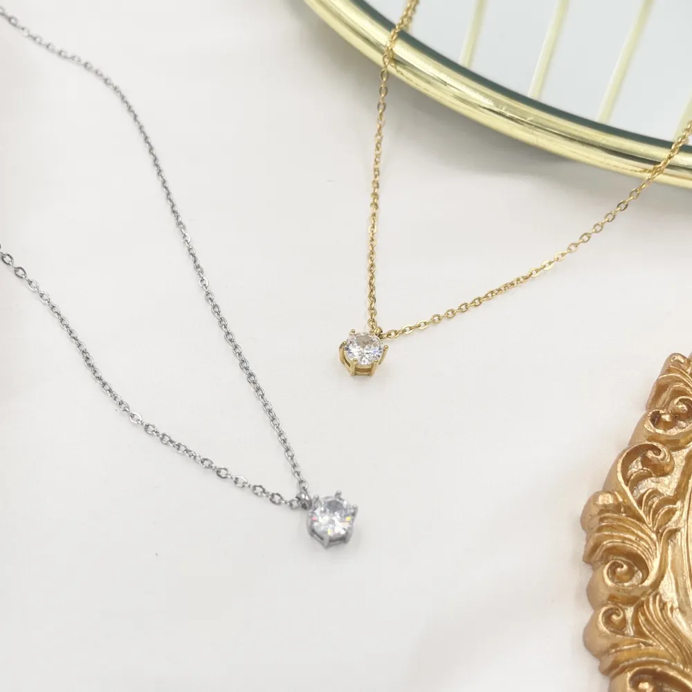 Punto Luce 6 Griffe 6mm-Collan Corta in Acciaio - CAC-103-AA4055N 6mm 6Griffe