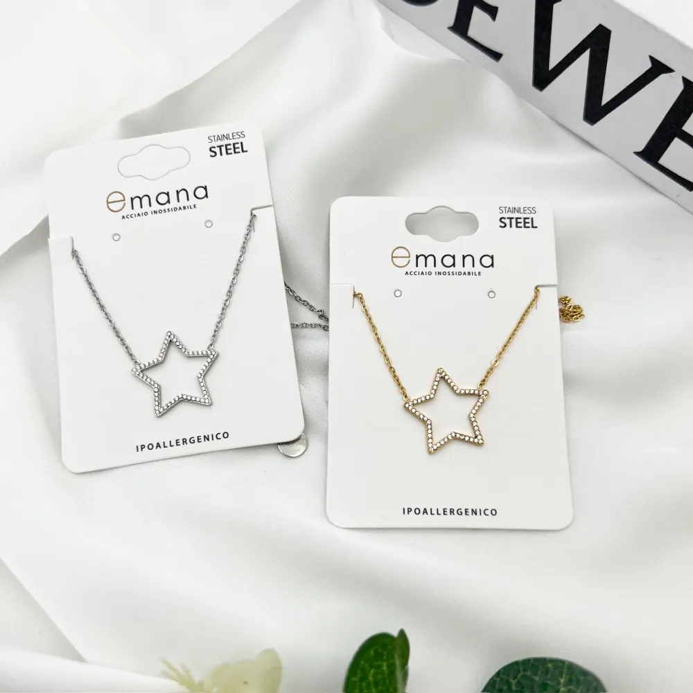 Stella Vuota -Collana Girocollo in Acciaio - CAC-103-AA4368N