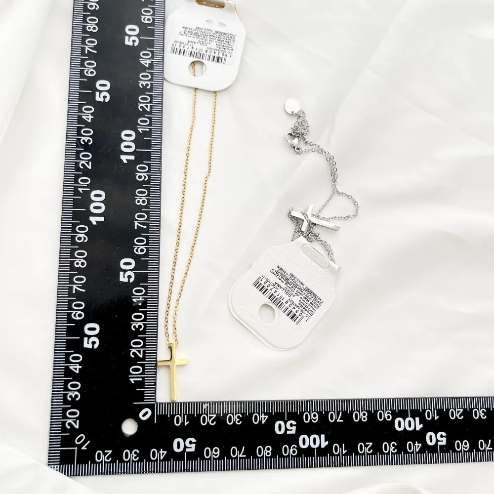 Croce Liscio -Collana Girocollo in Acciaio - CAC-103-AA4700N