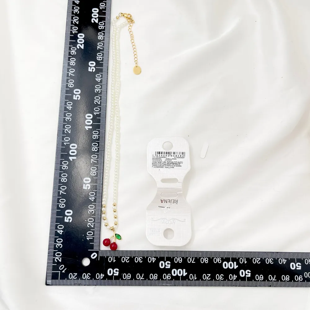 Ciliegia-Collana Corta in Acciaio - CAC-103-AA4838N