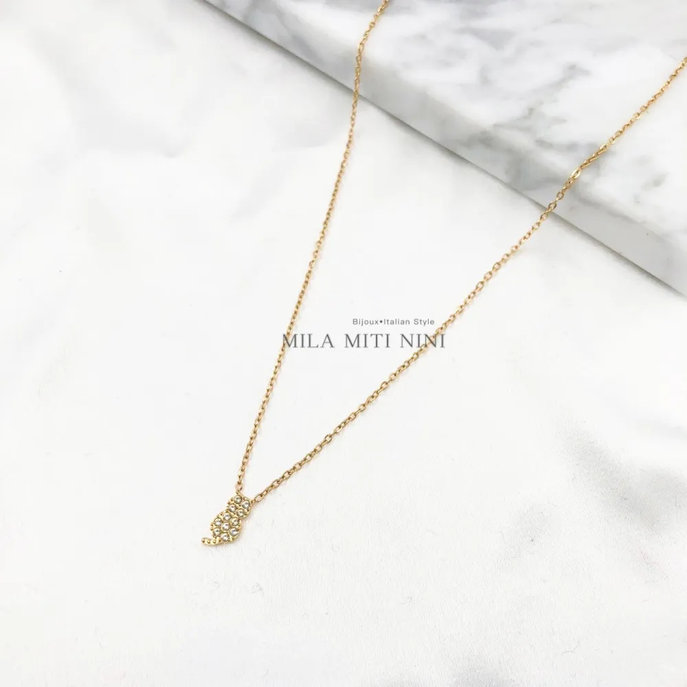 Gatto-Collana Corta in Acciaio - CAC103-AA6