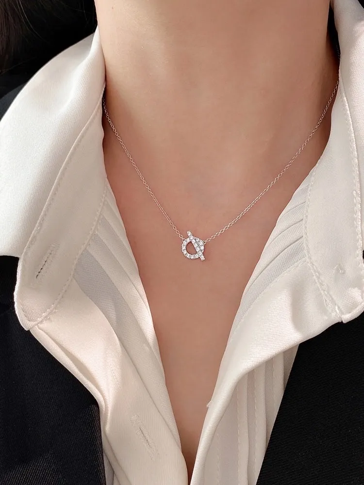 Cerchio con Barra-Collana Corta in Acciaio - CAC-103-AA729N