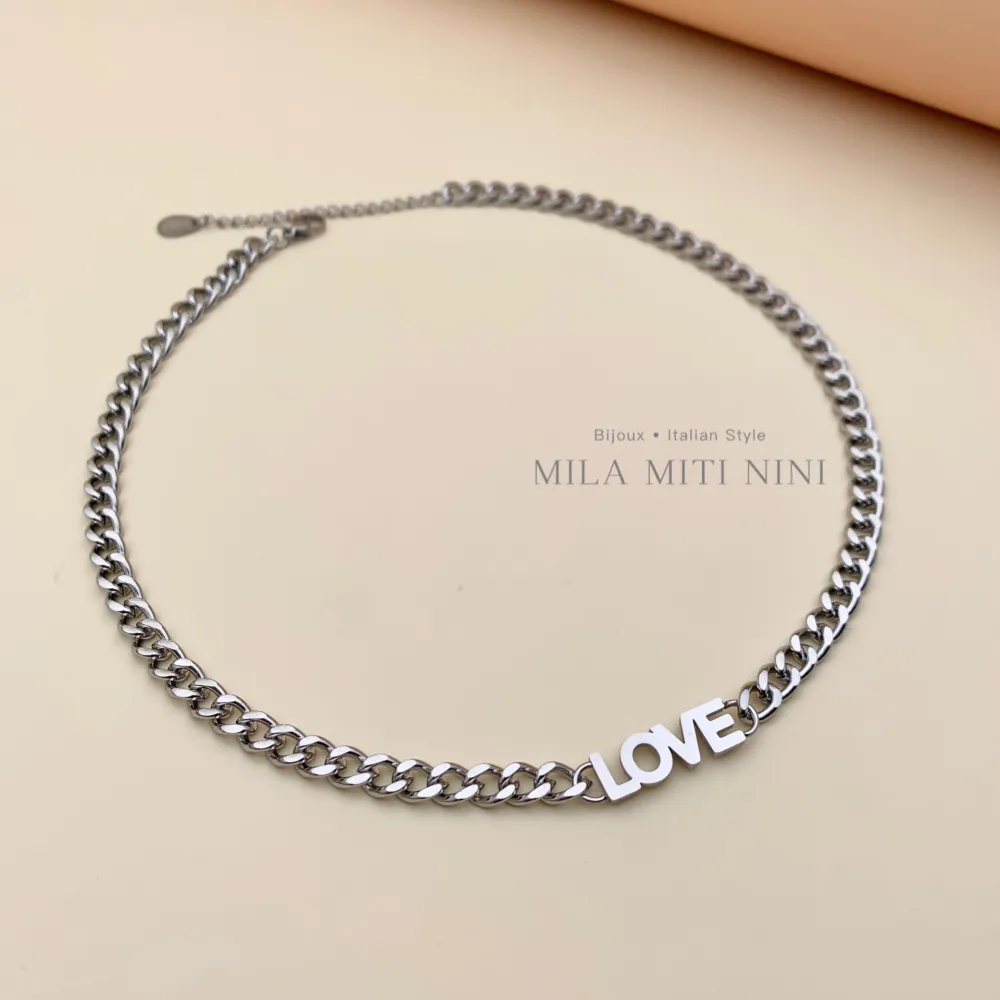 Love -Collana Corta in Acciaio - CAC413-1518