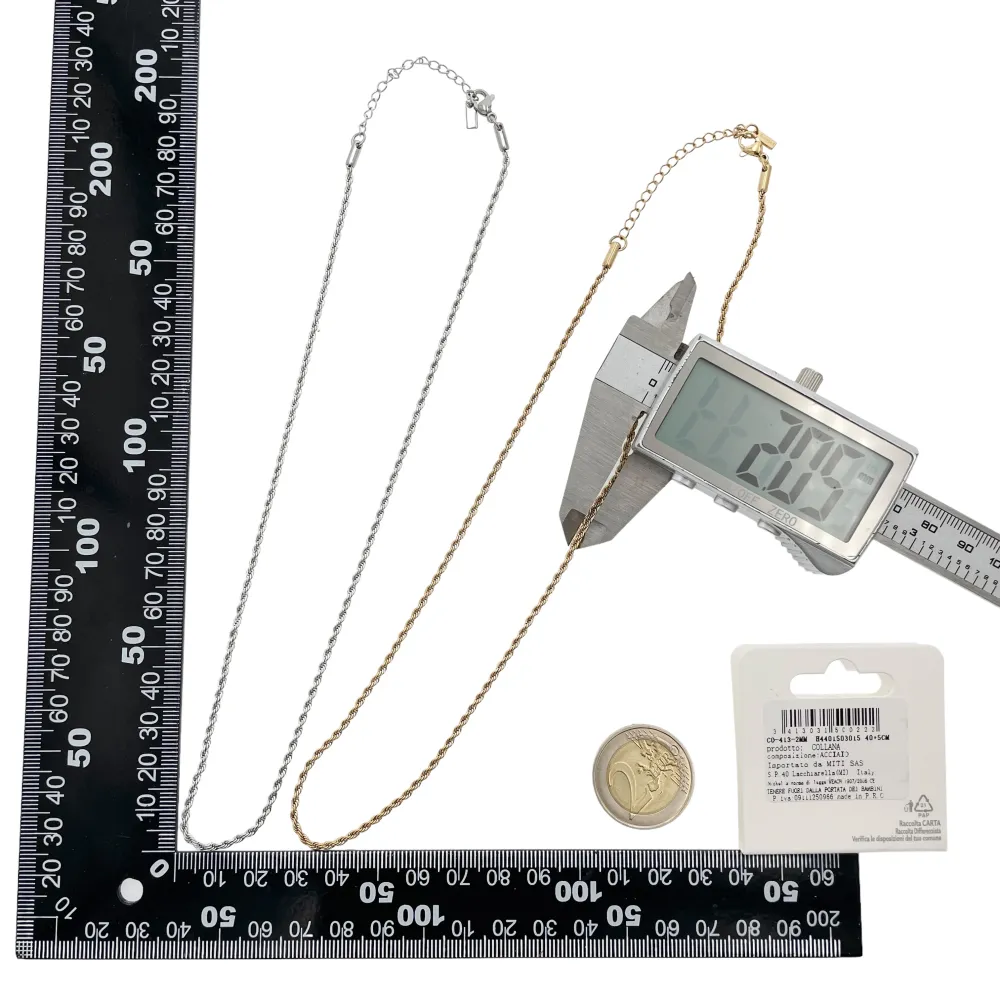 Torchon 2mm-Catena in Acciaio - CAC-413-1584 2mm E