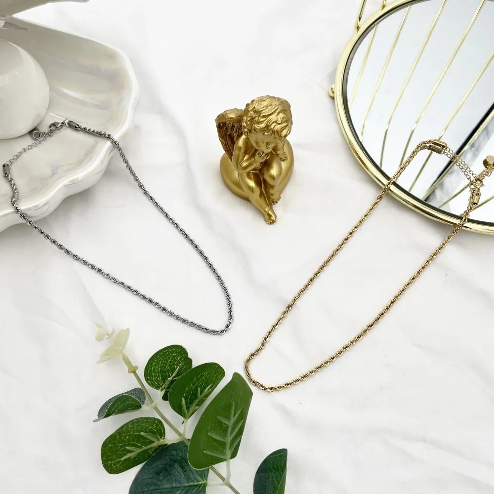 Torchon 3mm-Collana Corta in Acciaio - CAC-413-1584 3mm