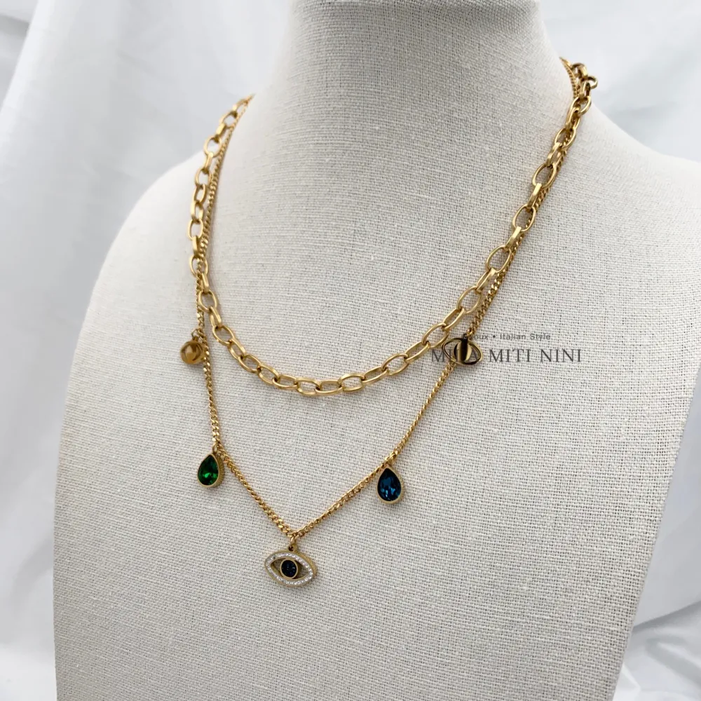 Occhio-Collana Corta in Acciaio - CAC-413-1719