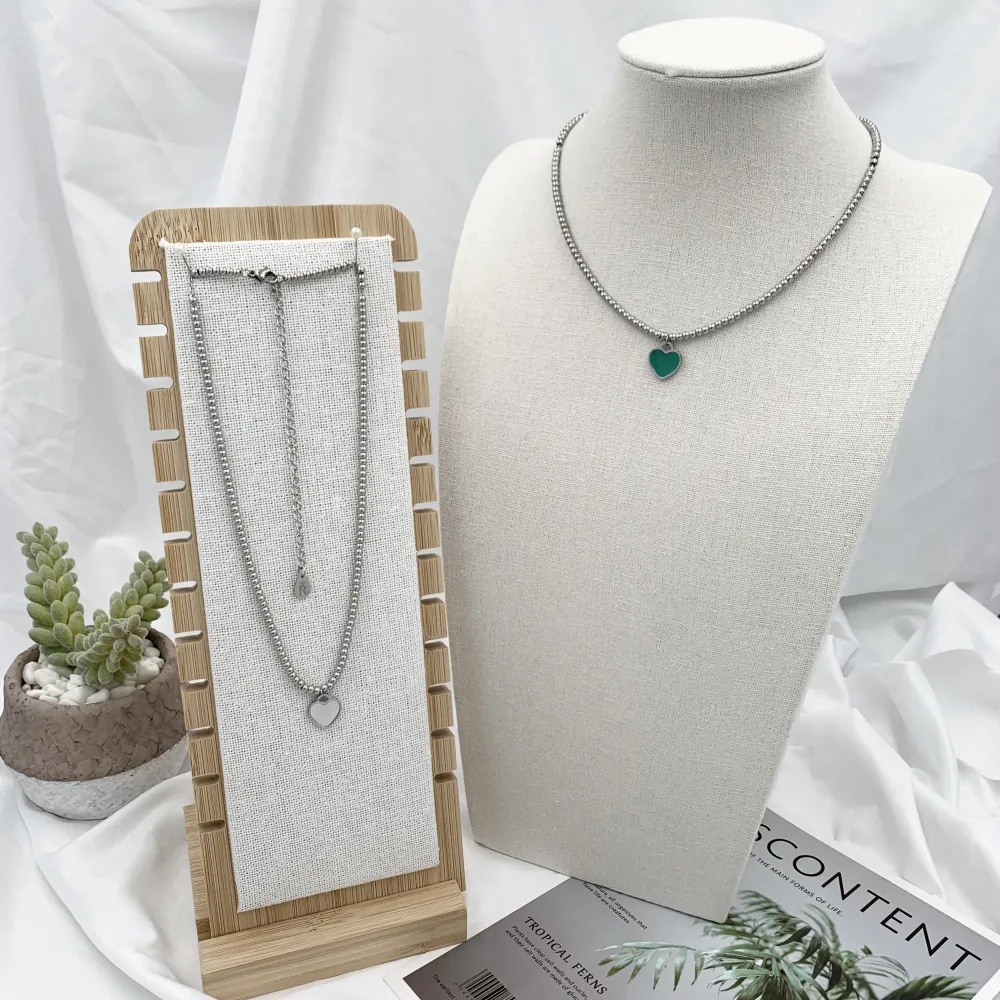 Cuore Smaltato-Collana Corta in Acciaio - CAC-413-1866