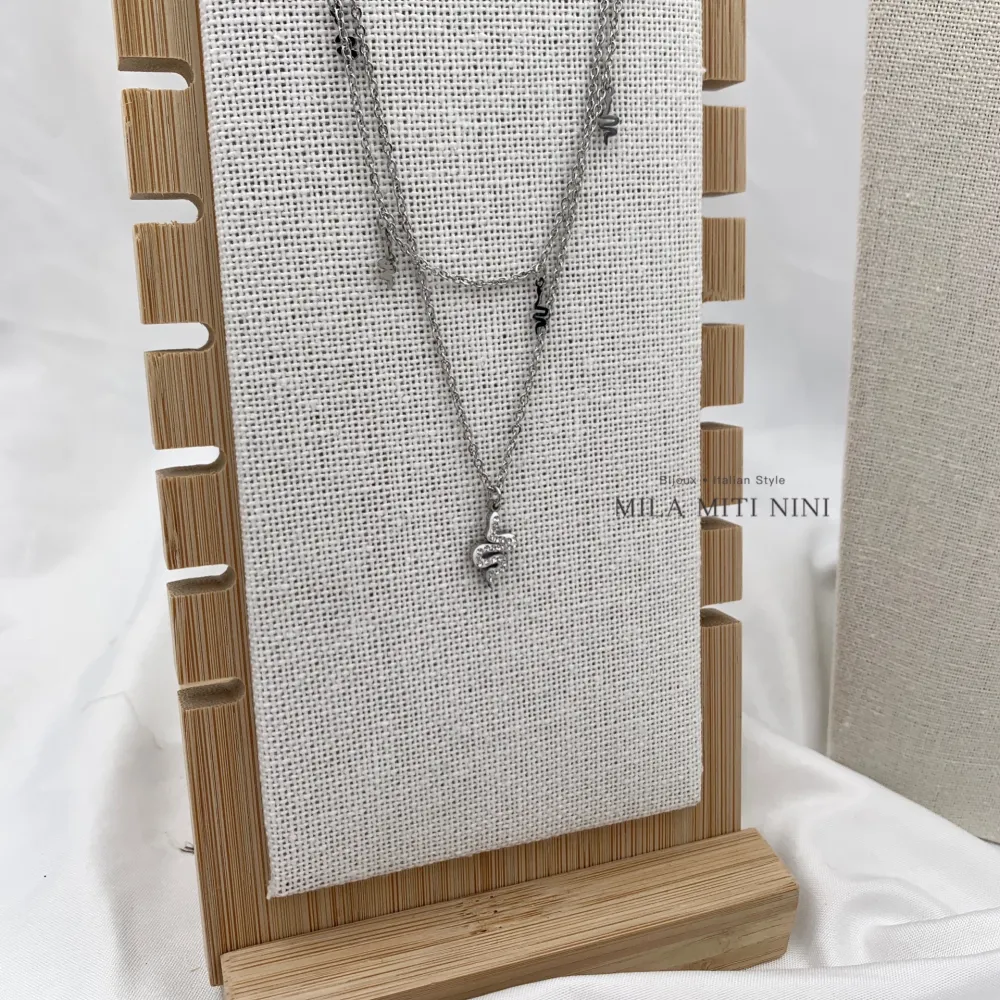 Doppio con Serpente -Collana Corta in Acciaio - CAC-413-1874