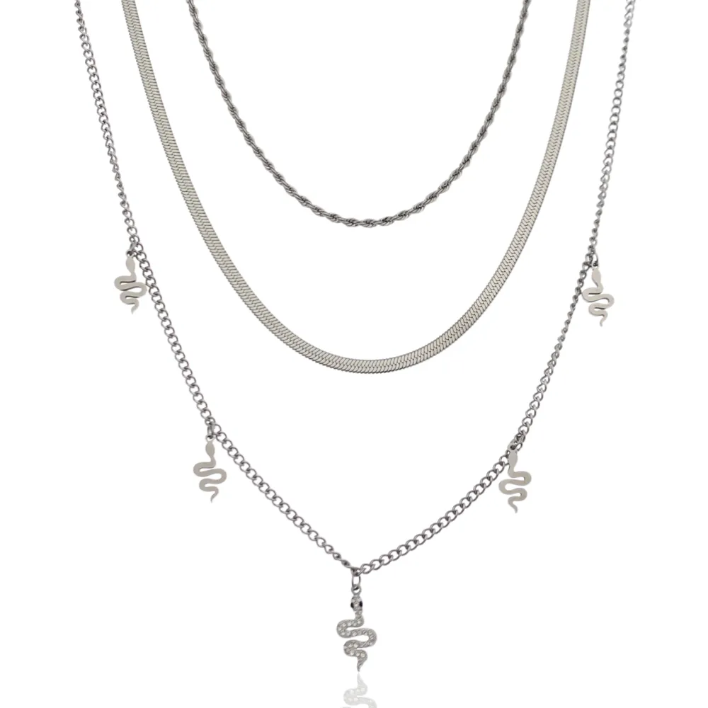 Multifilo Serpente-Collana Corta in Acciaio - CAC-413-1953