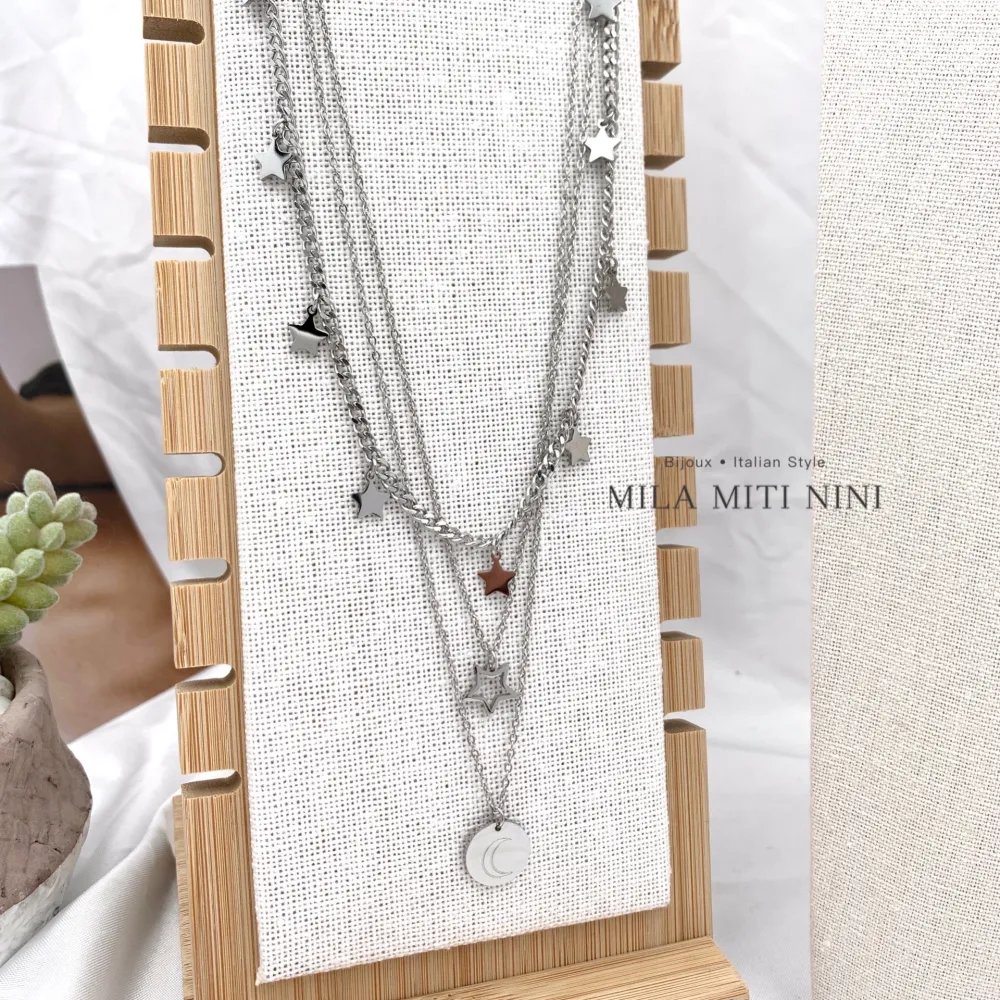 Stella Luna-Collana Corta in Acciaio - CAC-413-2107