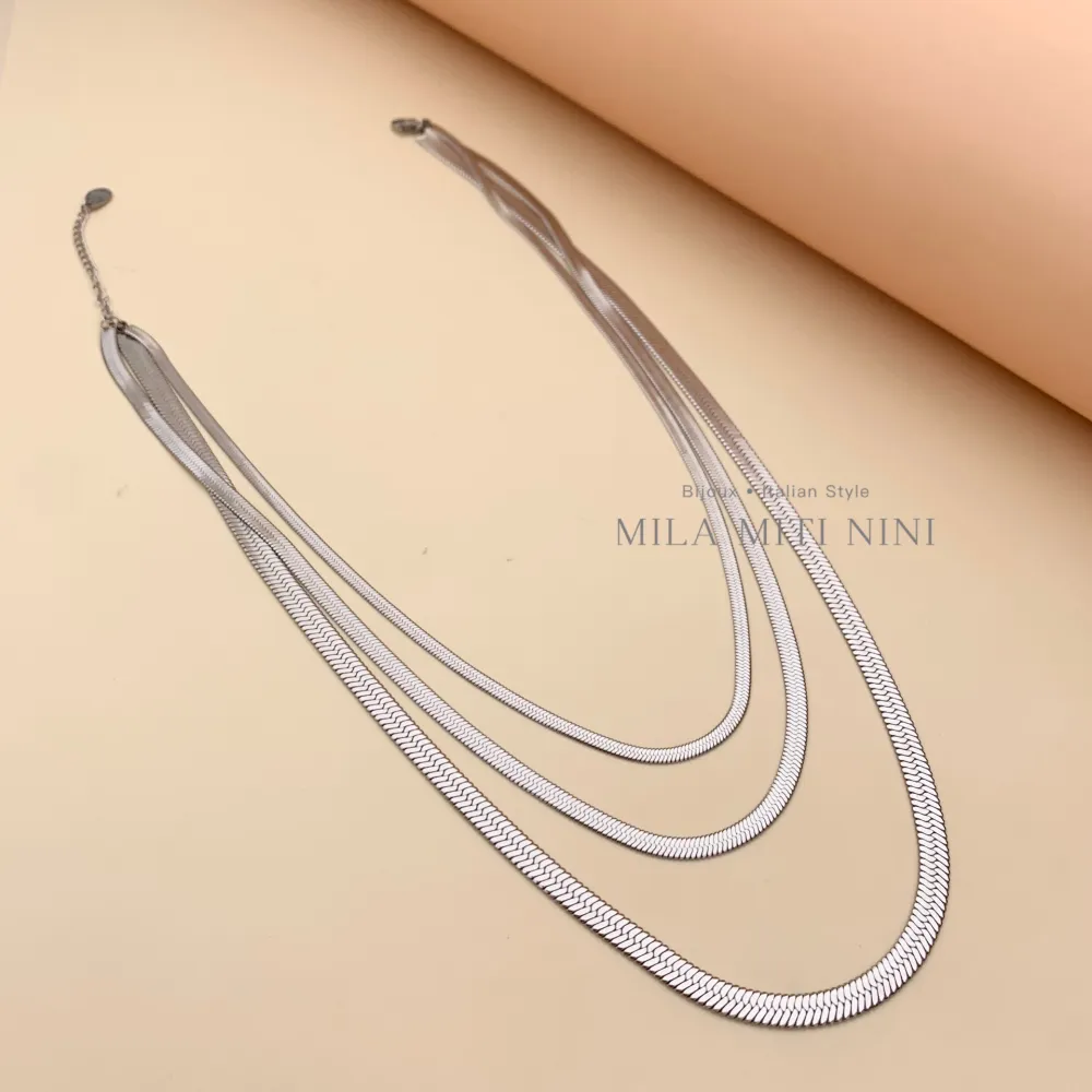 Multifilo Serpente-Collana Corta in Acciaio - CAC413-2108