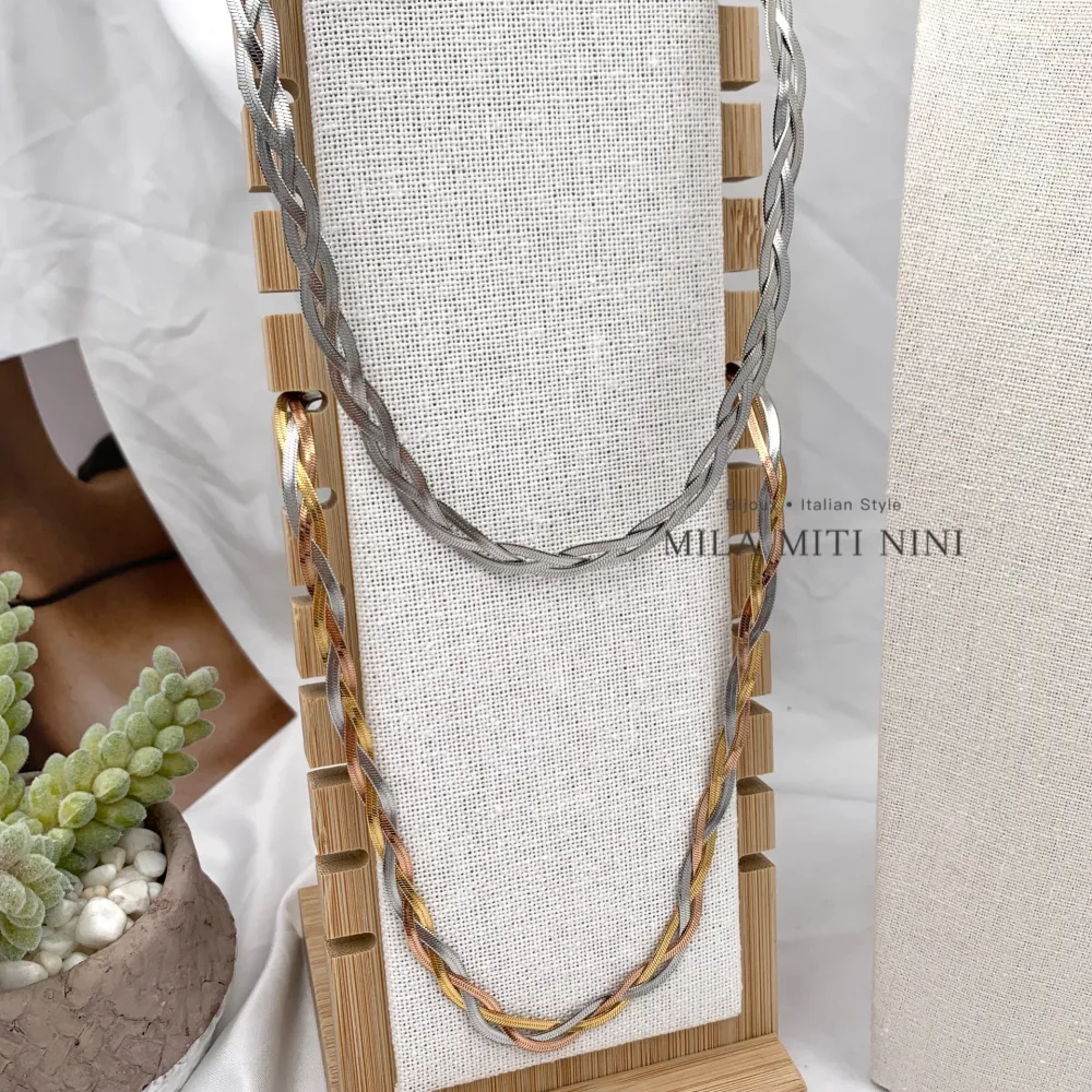 Serpente Intrecciato-Collana Corta in Acciaio - CAC-413-2120