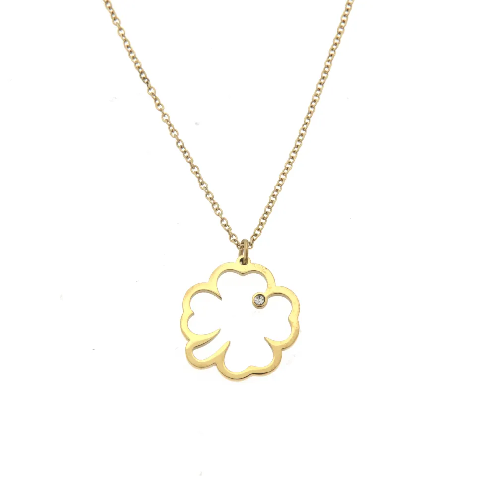 Quadrifoglio 3356- Collana Corta in Acciaio - CAC-413-2129