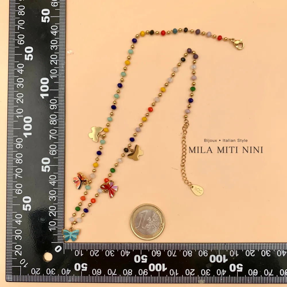 Farfalla Smaltata-Collana Corta in Acciaio - CAC-413-2237