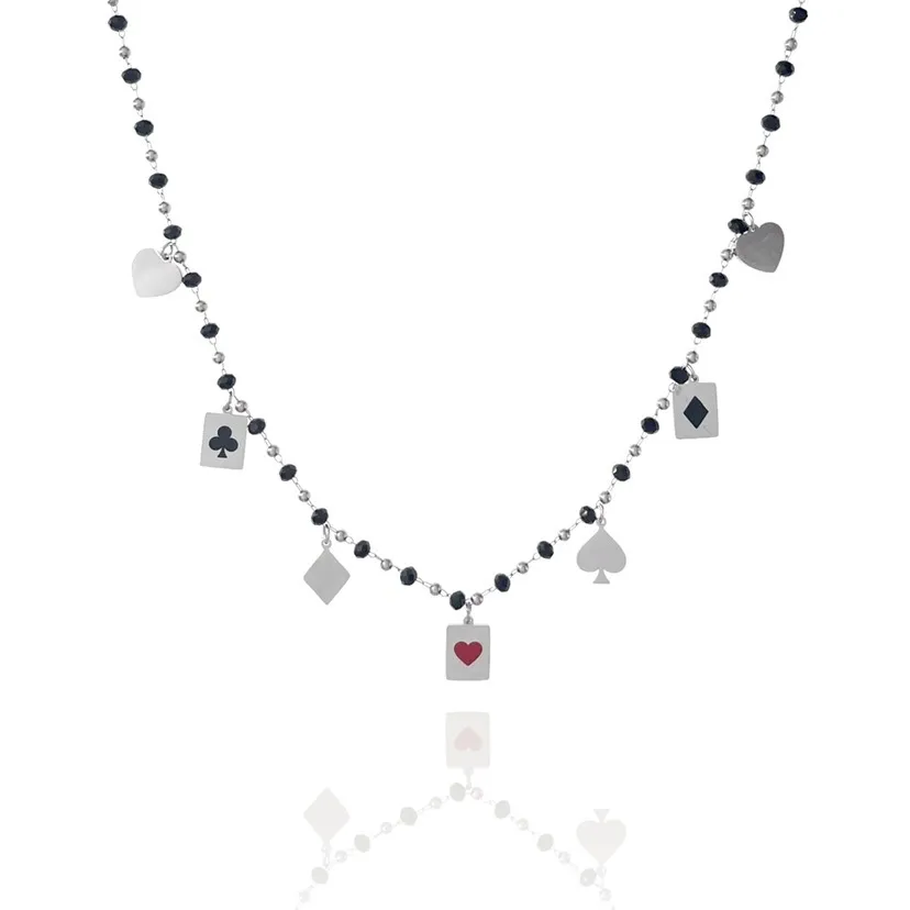 Poker-Collana Corta in Acciaio - CAC-413-2343