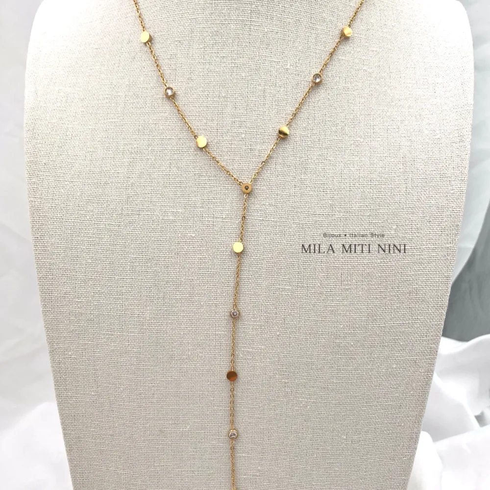 Punto Luce a Y -Collana Corta in Acciaio - CAC-413-532