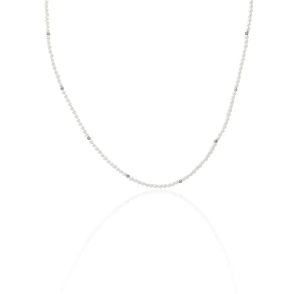 Perla  3mm-Collana Corta in Acciaio - CAC-514-145
