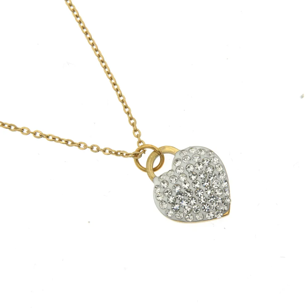 CAC6404-Cuore- Collana Corta in Acciaio - CAC6404-Cuore- Collana Corta in Acciaio