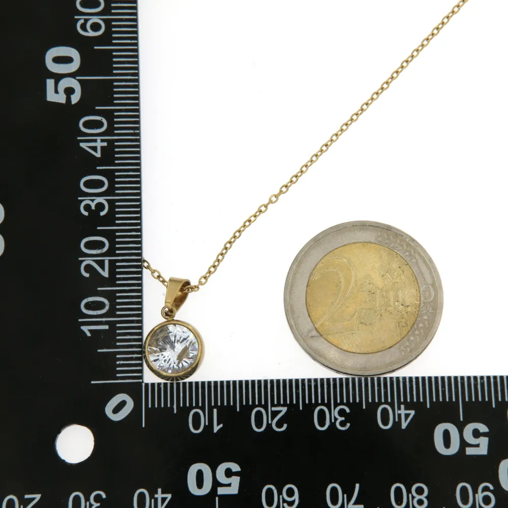 CAC6414-Punto Luce 10mm- Collana Corta in Acciaio - CAC6414-Punto Luce 10mm- Collana Corta in Acciaio