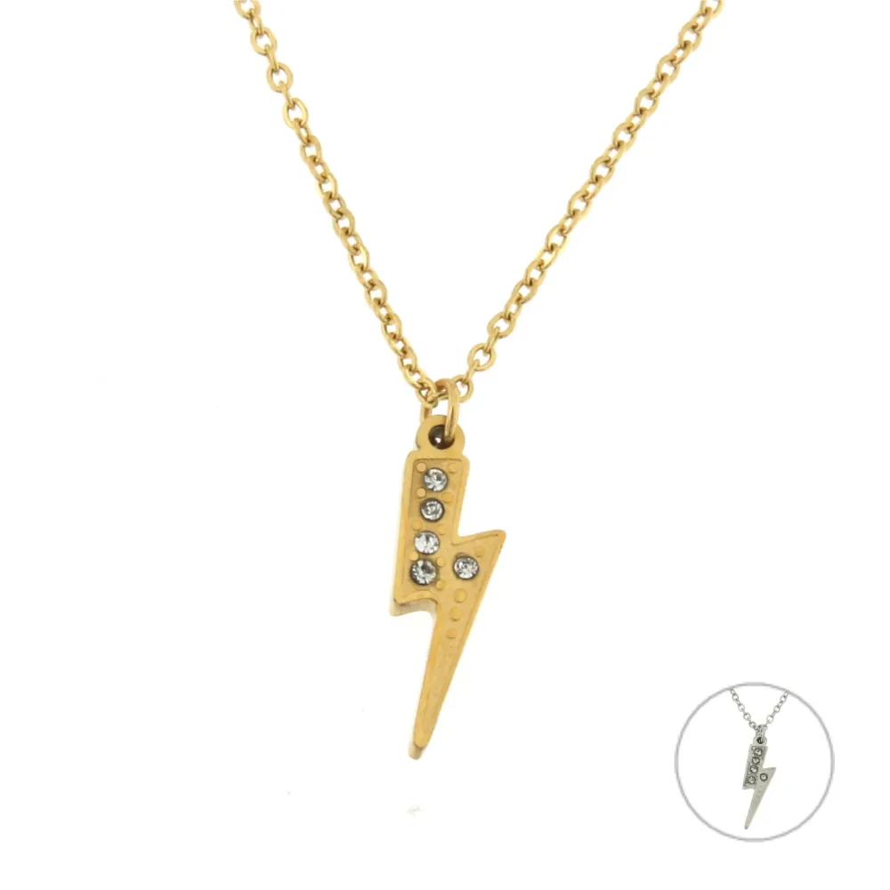 CAC7228-Fulmine- Collana Girocollo in Acciaio - CAC7228-Fulmine- Collana Girocollo in Acciaio