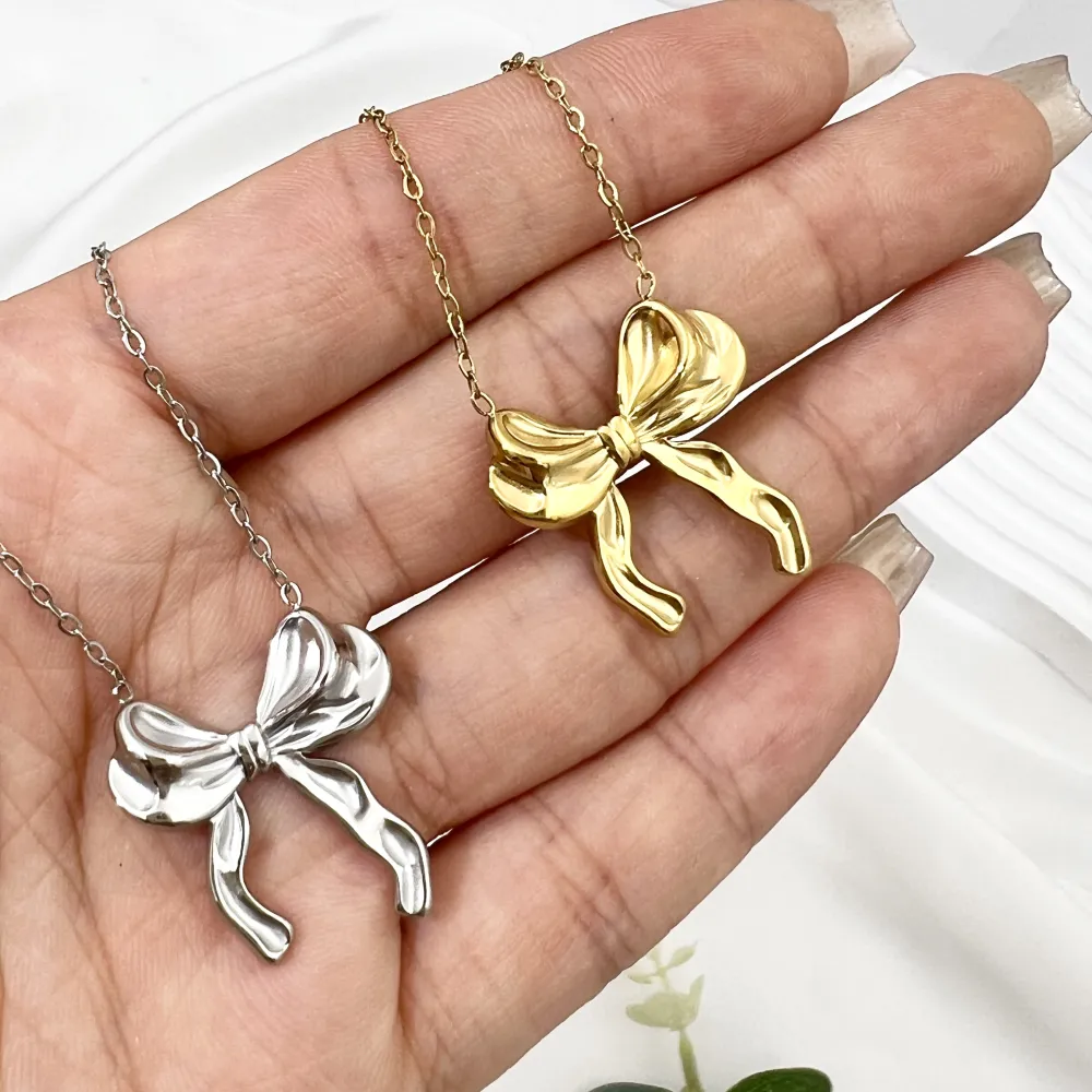 Fiocco-Collana Corta in Acciaio - CAC-732-259