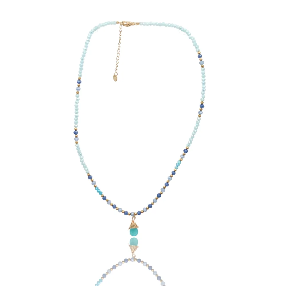 Catena con Perline-Collana Corta in Acciaio - CAC-735-20