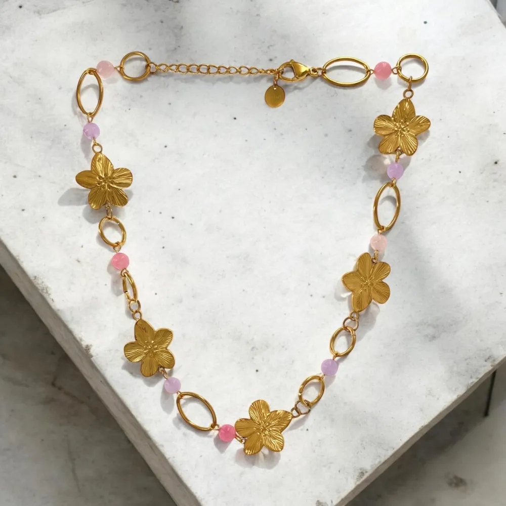 Fiore -Collana Corta in Acciaio - CAC-765-25