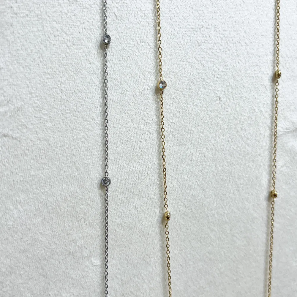 Punto Luce Copollina Zirconia-Collana Lunga in Acciaio - CAL-103-AS1380N