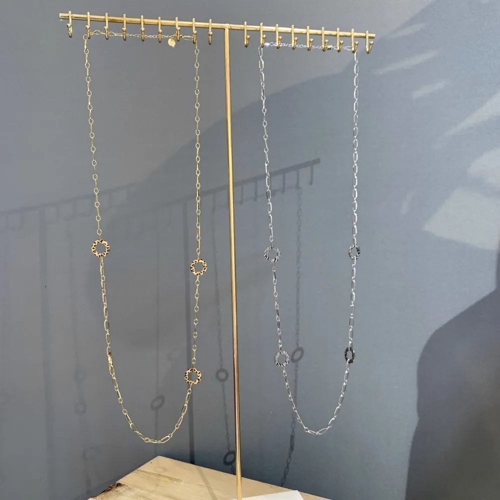 Cerchio con Catena-Collana Lunga in Acciaio - CAL-104-A35