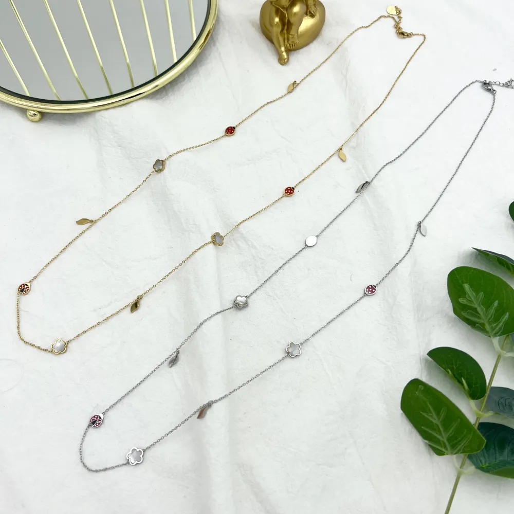 Fiore Farfall-Collana Lunga in Acciaio - CAL-413-2148