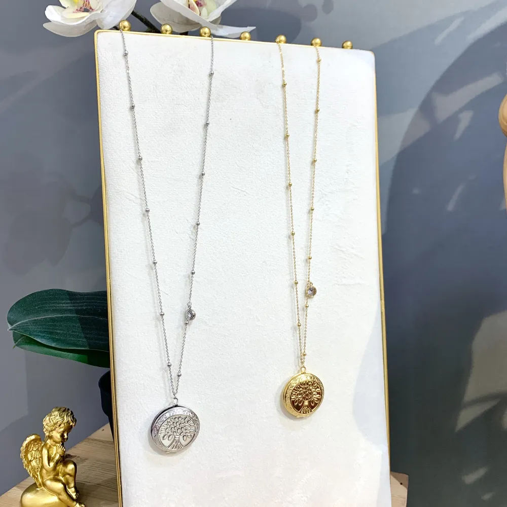 Albero della Vita Apribile -Collana Lunga Portafoto in Acciaio - CAL-413-2205