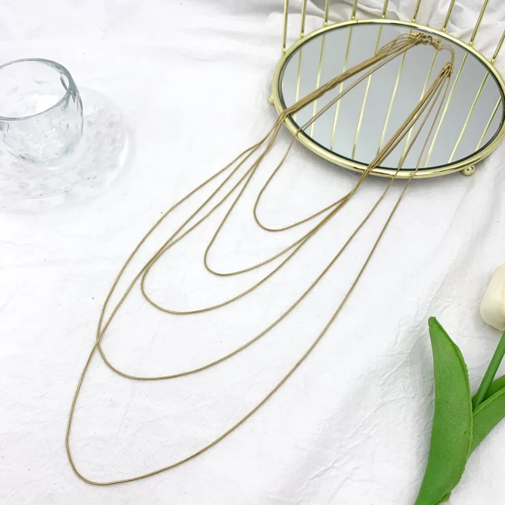 5 Fili Lunghi-Collana Lunga in Acciaio - CAL-413-2700