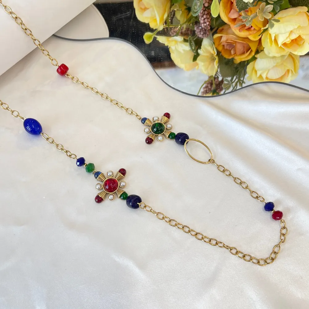 Catena Rosario con Cornino-Collana Lunga in Acciaio - CAL-765-70