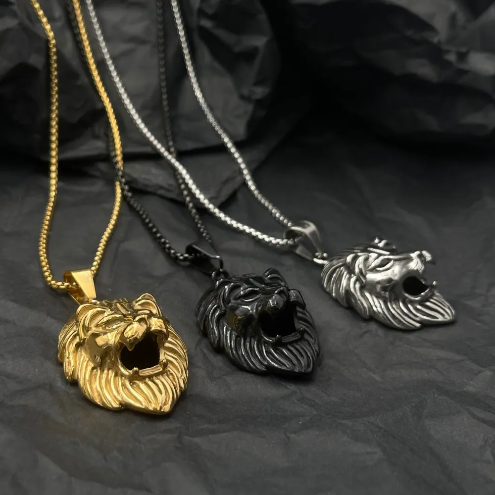 Leone -Collana Lunga in Acciaio da Uomo - CAU-518-147