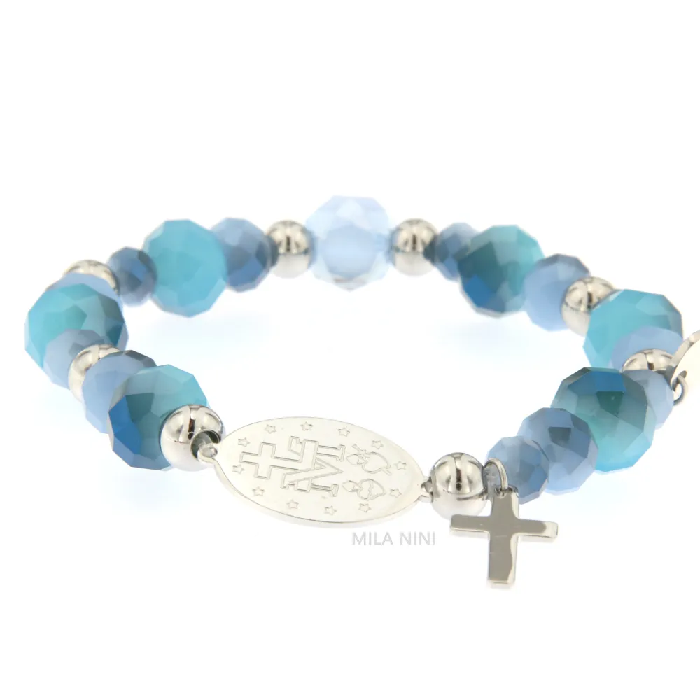 CBAE Madonna - Bracciale Elastico Cristalli Acciaio 1017 - CBAE Madonna - Bracciale Elastico Acciaio 1017