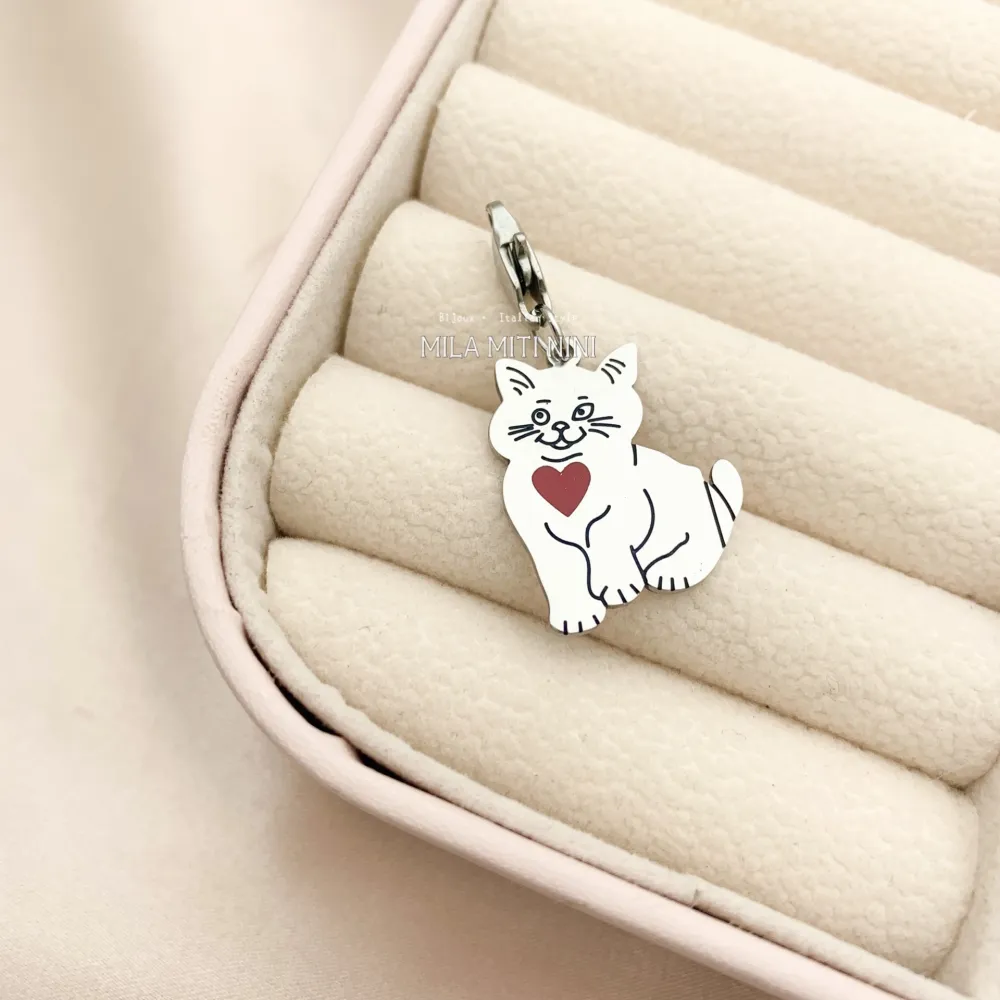 CIO413-103-Gatto-Ciondolo in Acciaio - CIO413-103-Gatto-Ciondolo in Acciaio