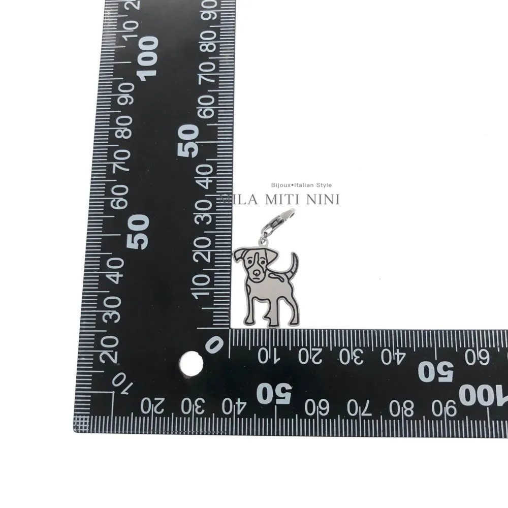 Cane-Ciondolo Smaltato in Acciaio - CIO413-112