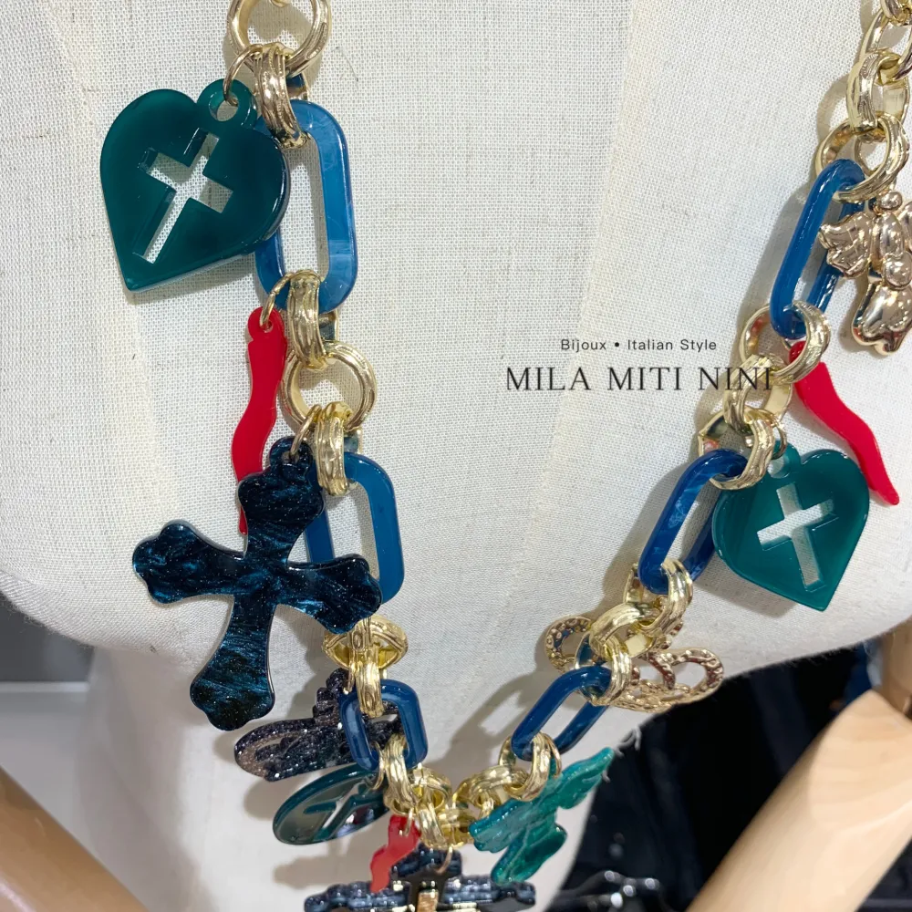 Croce Angelo  -Collana Lunga in Resina - CML-13370AW